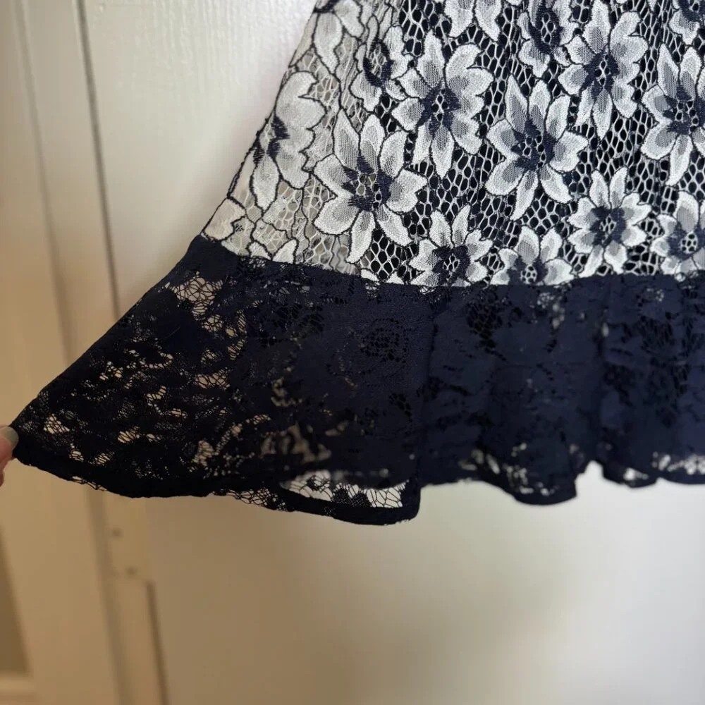 Danny & Nicole Womens Blue Lace Dress With Lining Size 14 NWT Sleeveless‎ sheer - Picture 14 of 16